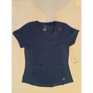 New York Laundry + Medics Scrub Top - Blue, Size Small